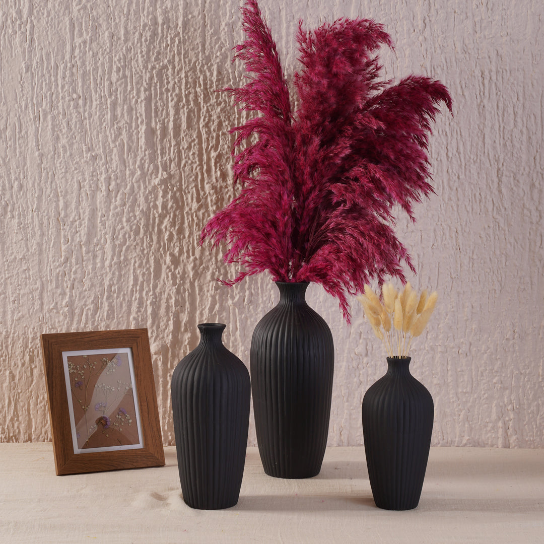 Saroi Vase Set -  Black & White