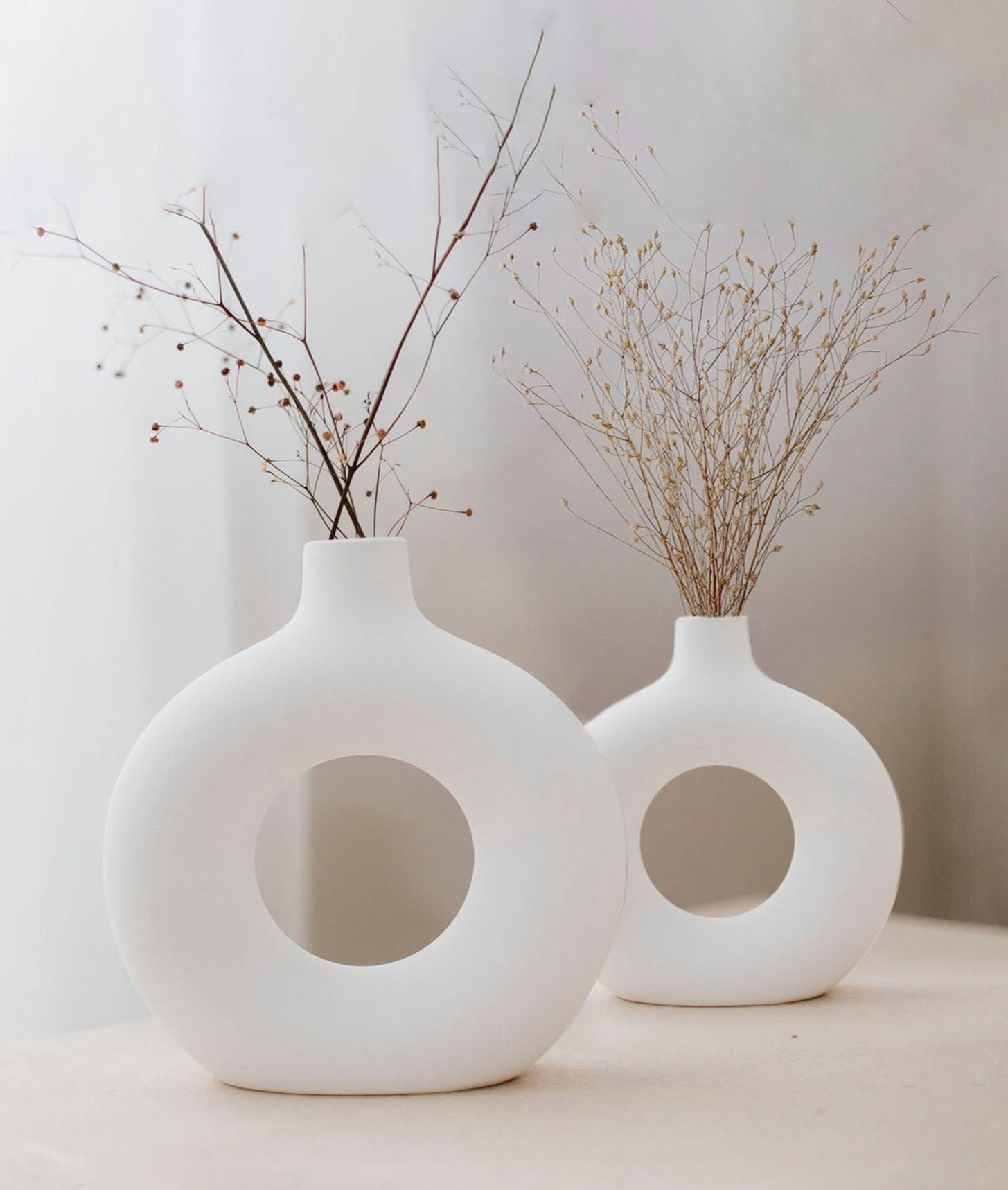 Donut Vase Set - White