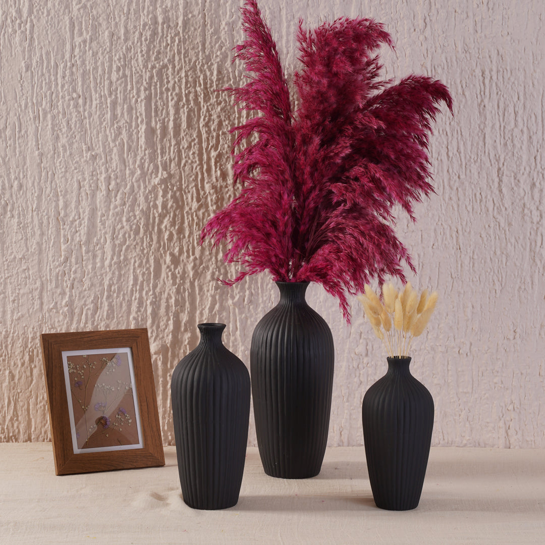 Saroi Vase Set -  Black & White