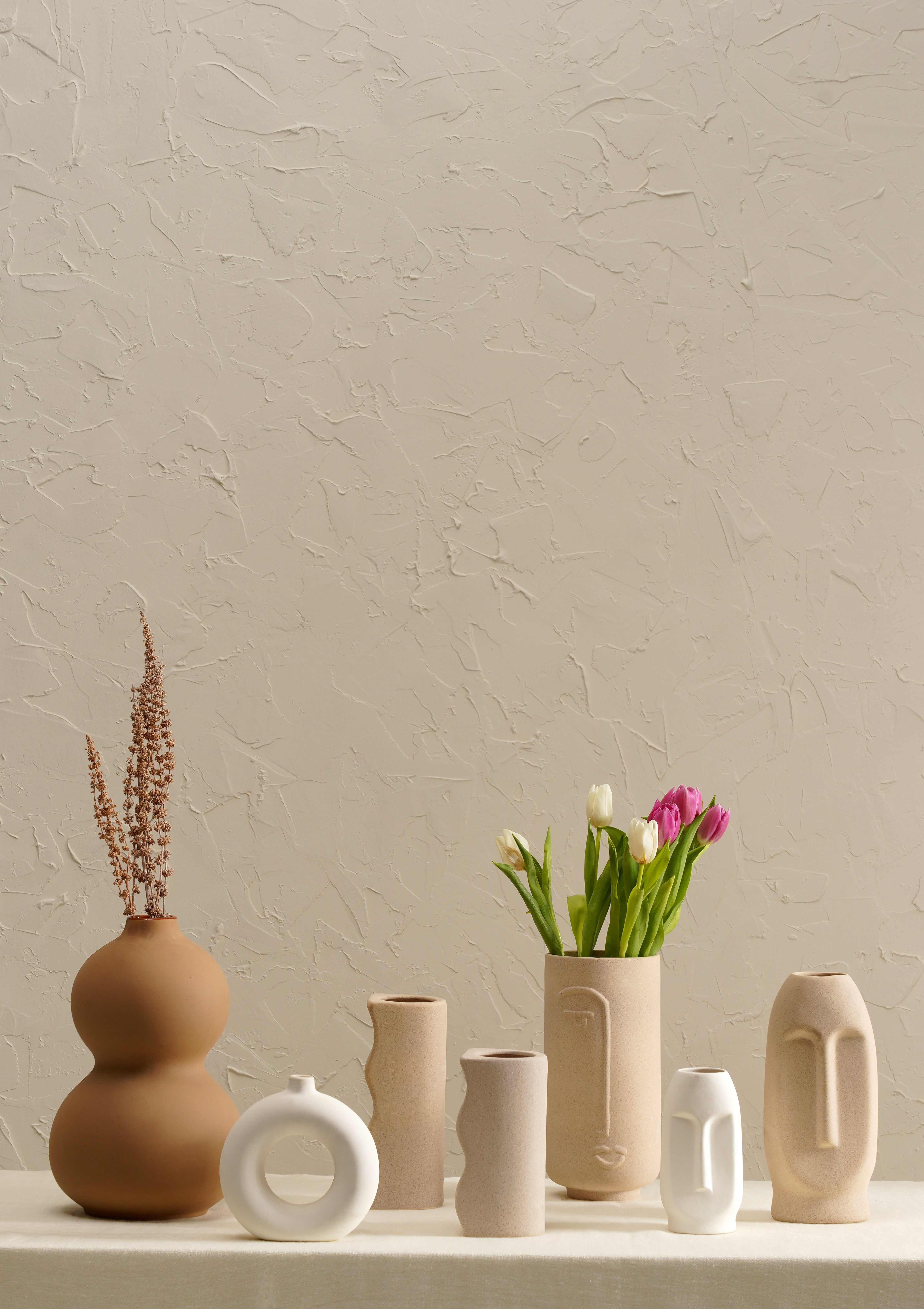 Desert Farmhouse Vase Set - White/Beige