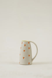 Heart Pitcher Vase - White/Orange