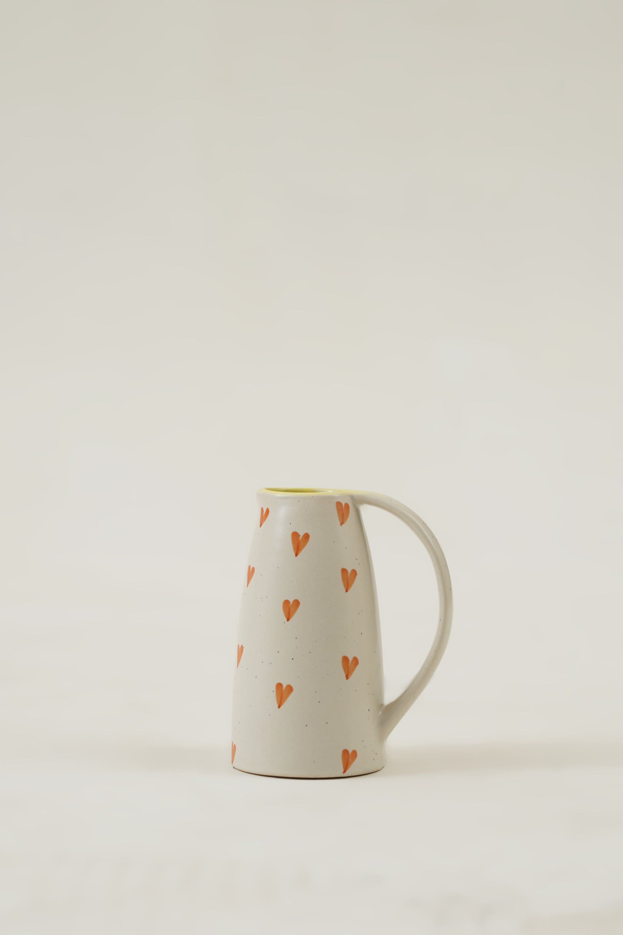 Heart Pitcher Vase - White/Orange