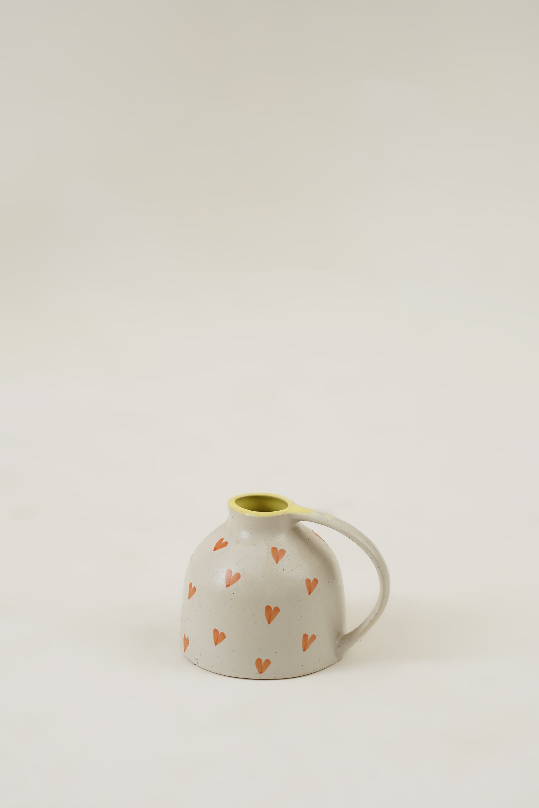 Heart Pitcher Vase - White/Orange