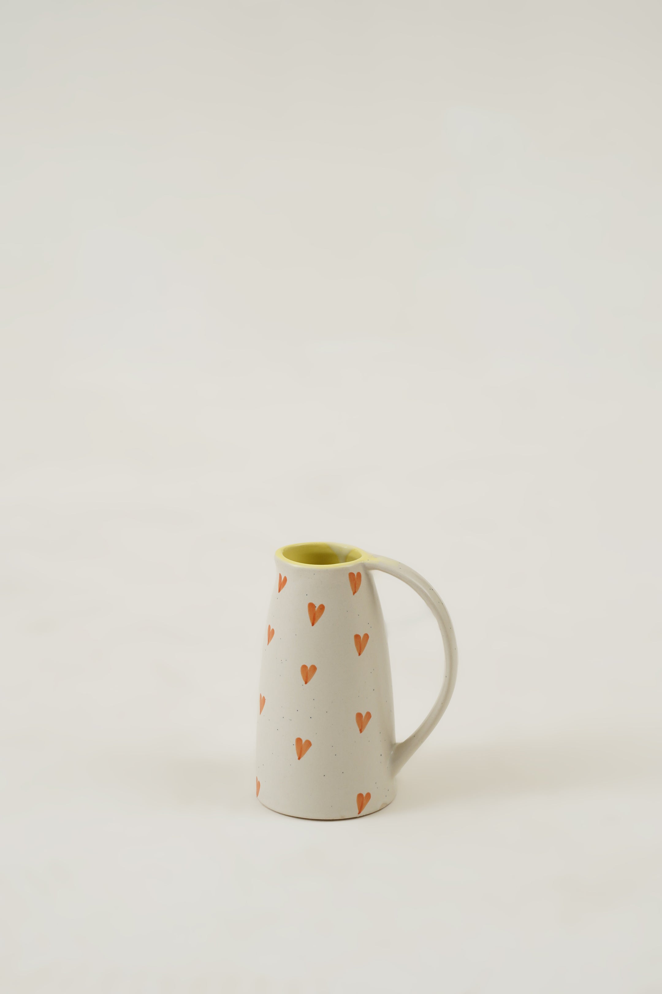 Heart Pitcher Vase - White/Orange