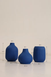 Ivory Vase Set - Blue