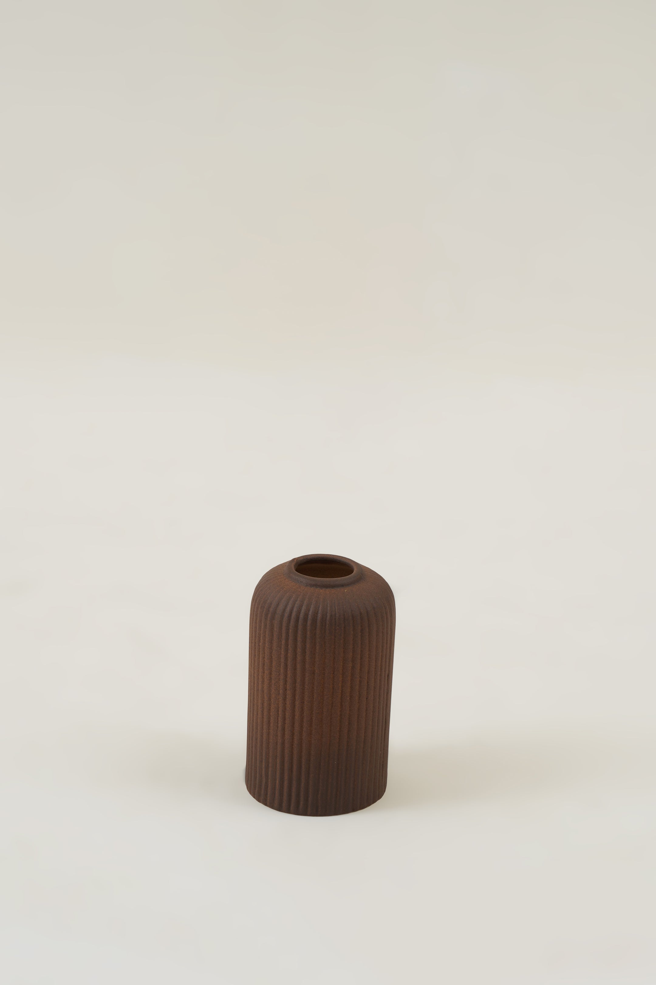 Ribbed Vase - Pink/White/Brown