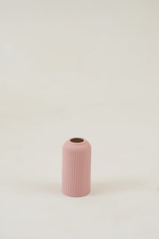 Ribbed Vase - Pink/White/Brown