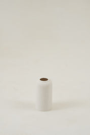 Ribbed Vase - Pink/White/Brown