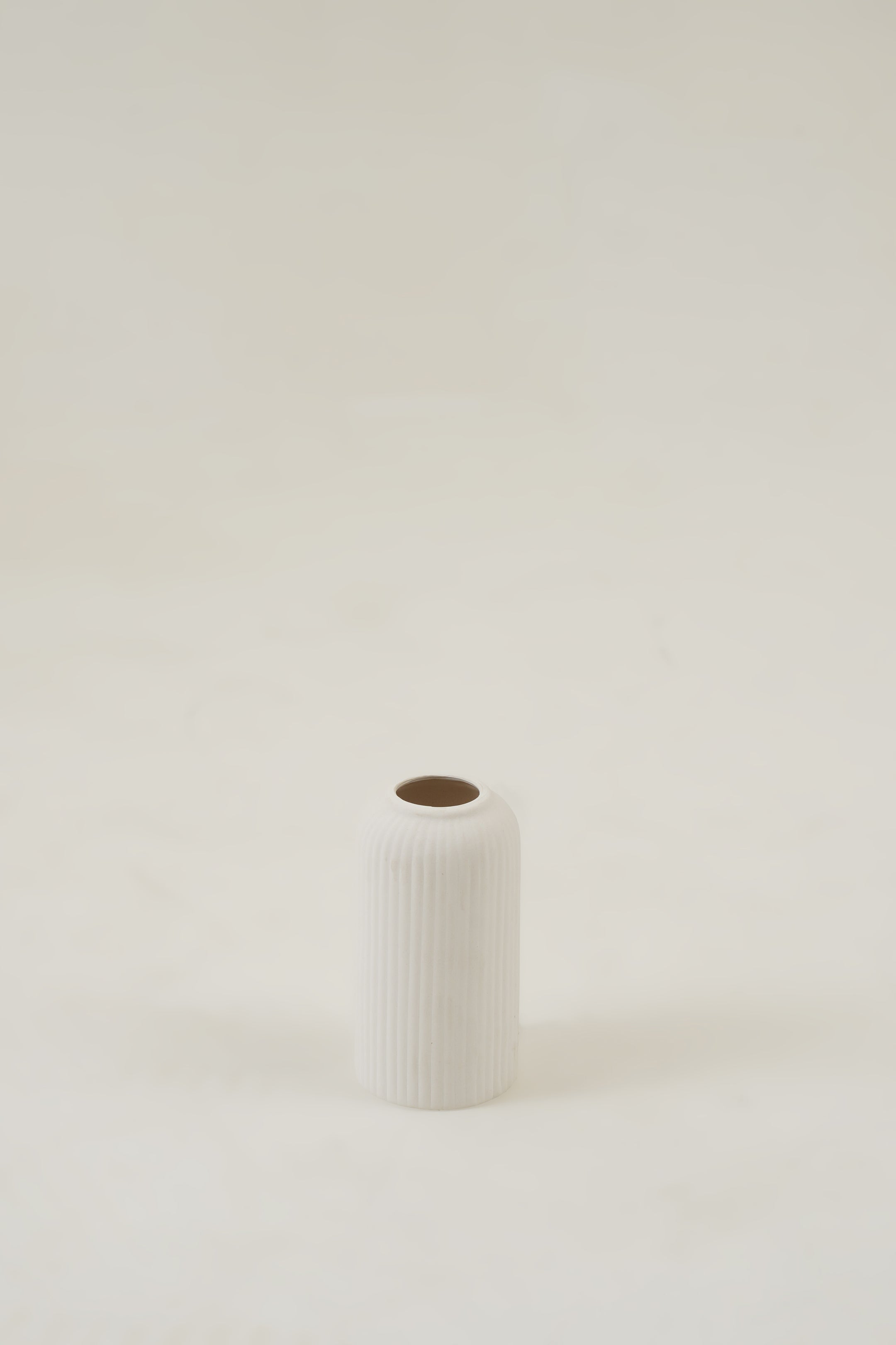 Ribbed Vase - Pink/White/Brown