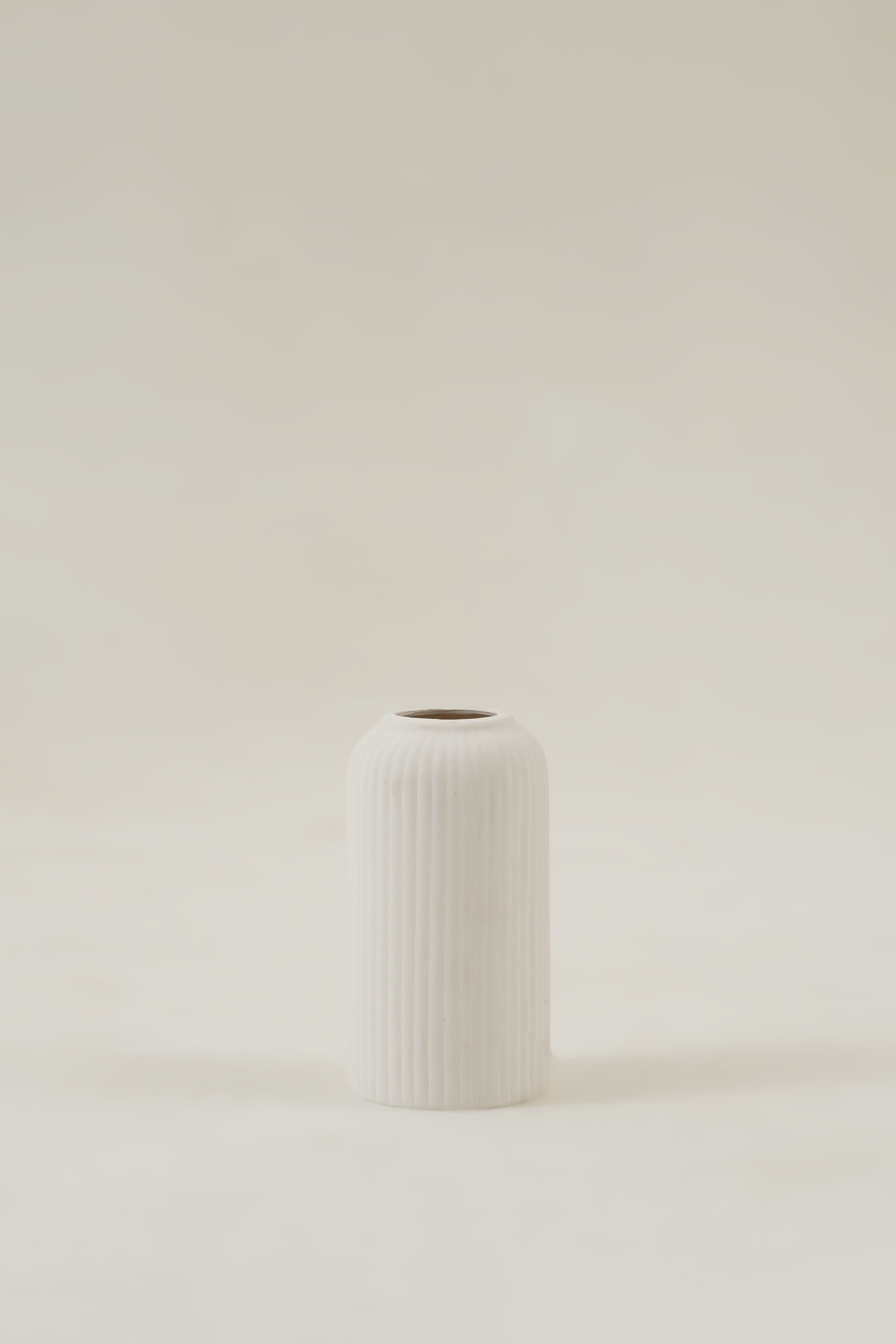 Ribbed Vase - Pink/White/Brown