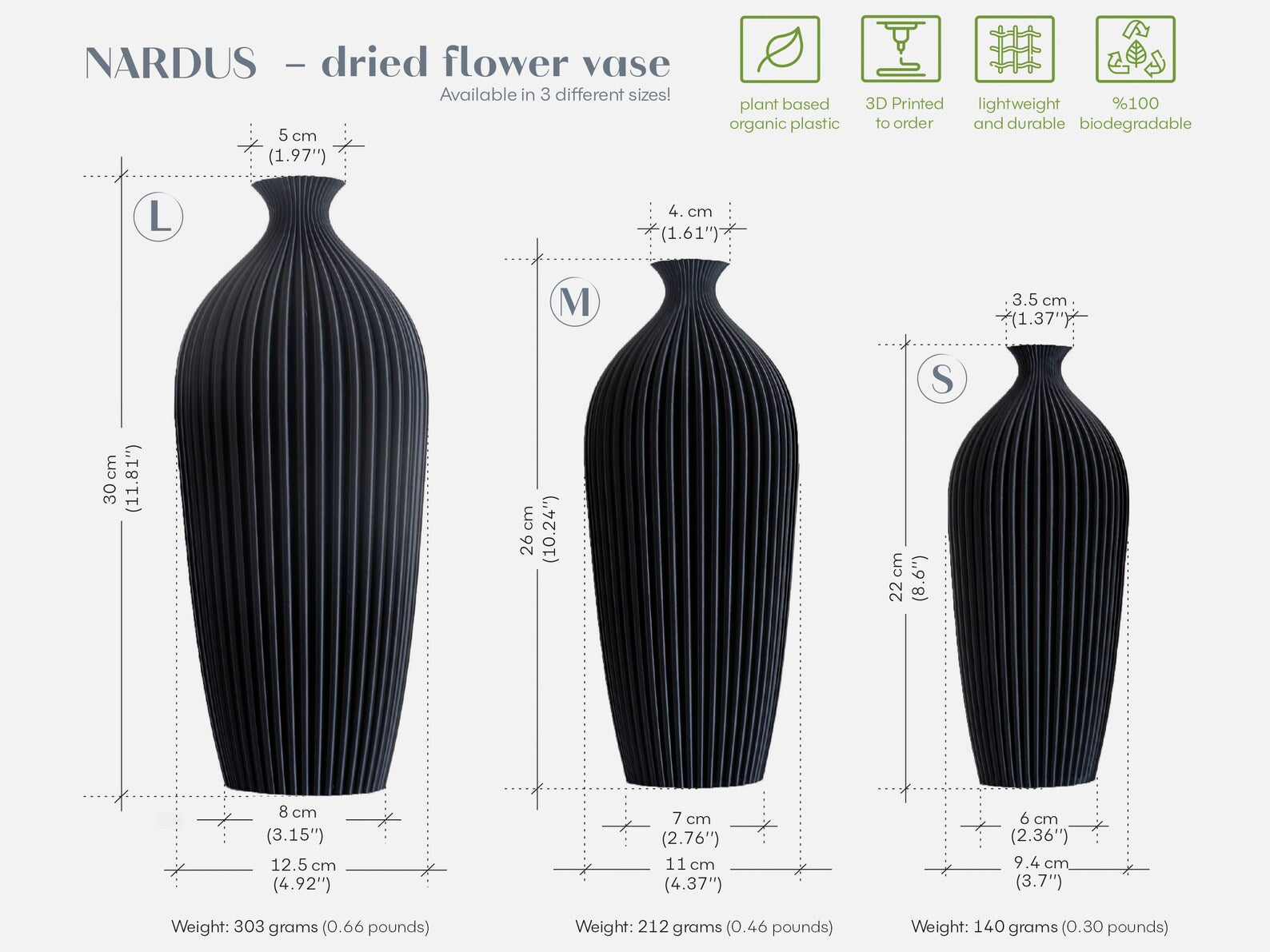 Saroi Vase Set -  Black & White